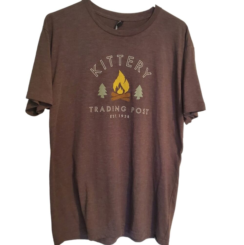 Men's Woman's Unisex KITTERY Trading Post t-shirt Heather brown size L